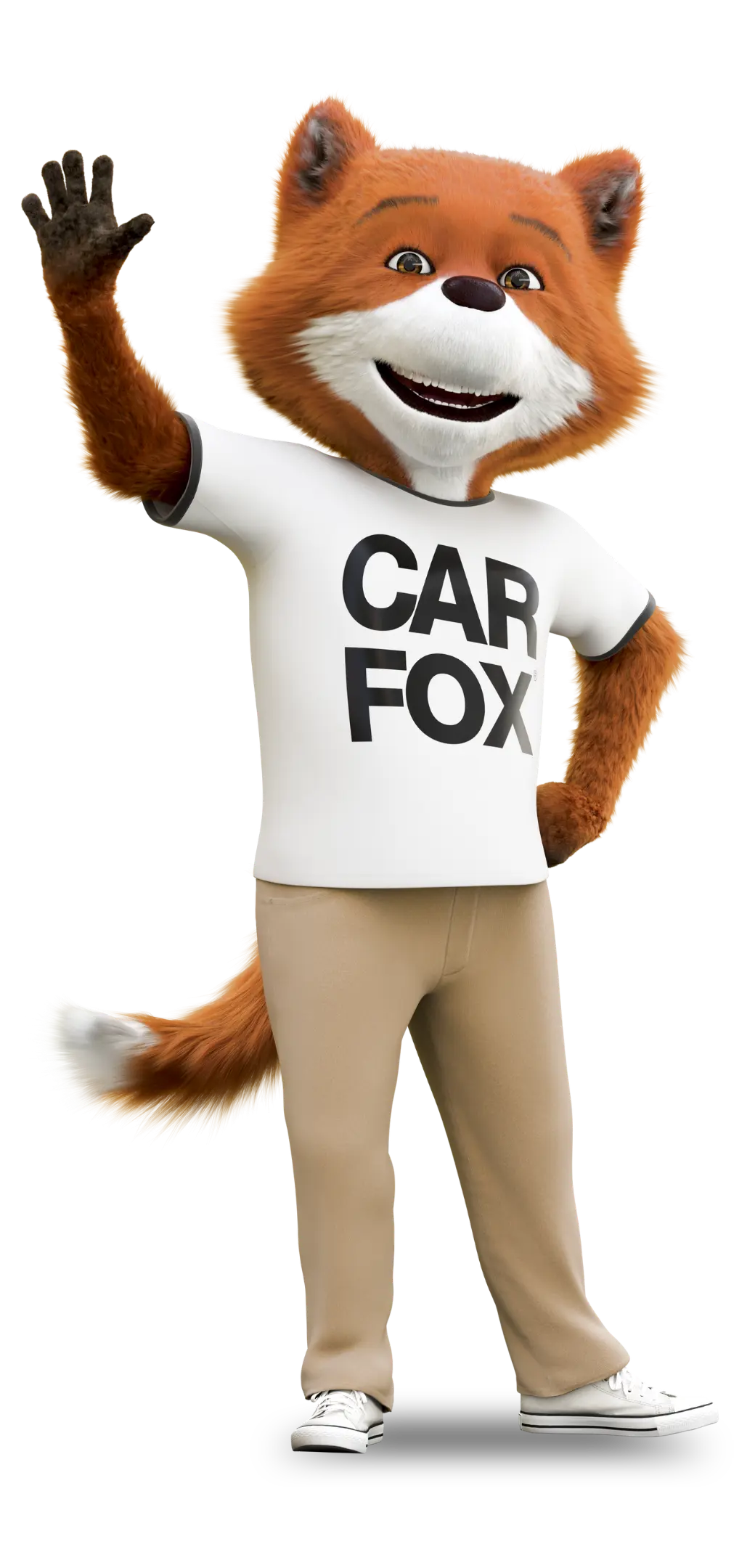 Car Fox hablando a través de un diálogo de texto, proporcionando ayuda